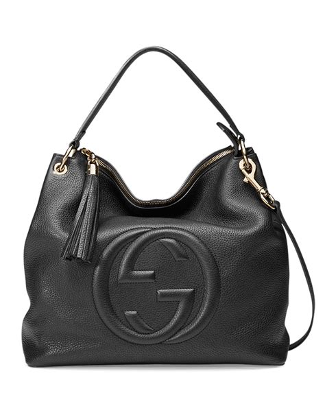 gucci black leather soho large tote bag|Gucci soho shoulder bag medium.